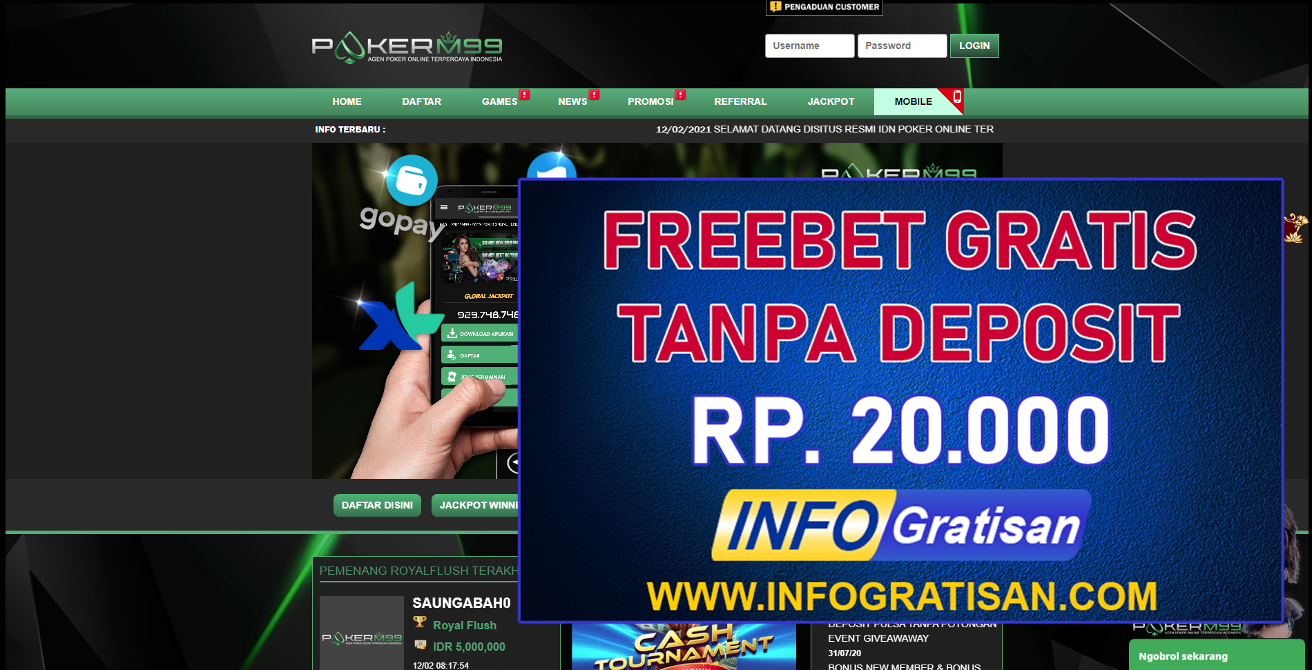 Freebet Terbaru PokerM99