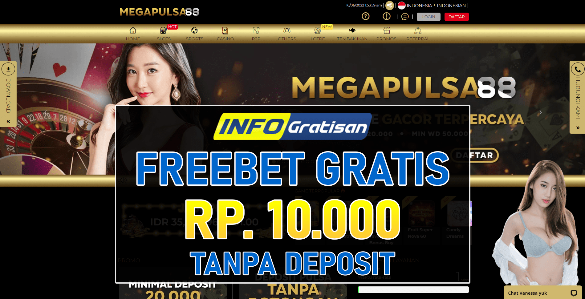 Freebet Gratis Megapulsa88