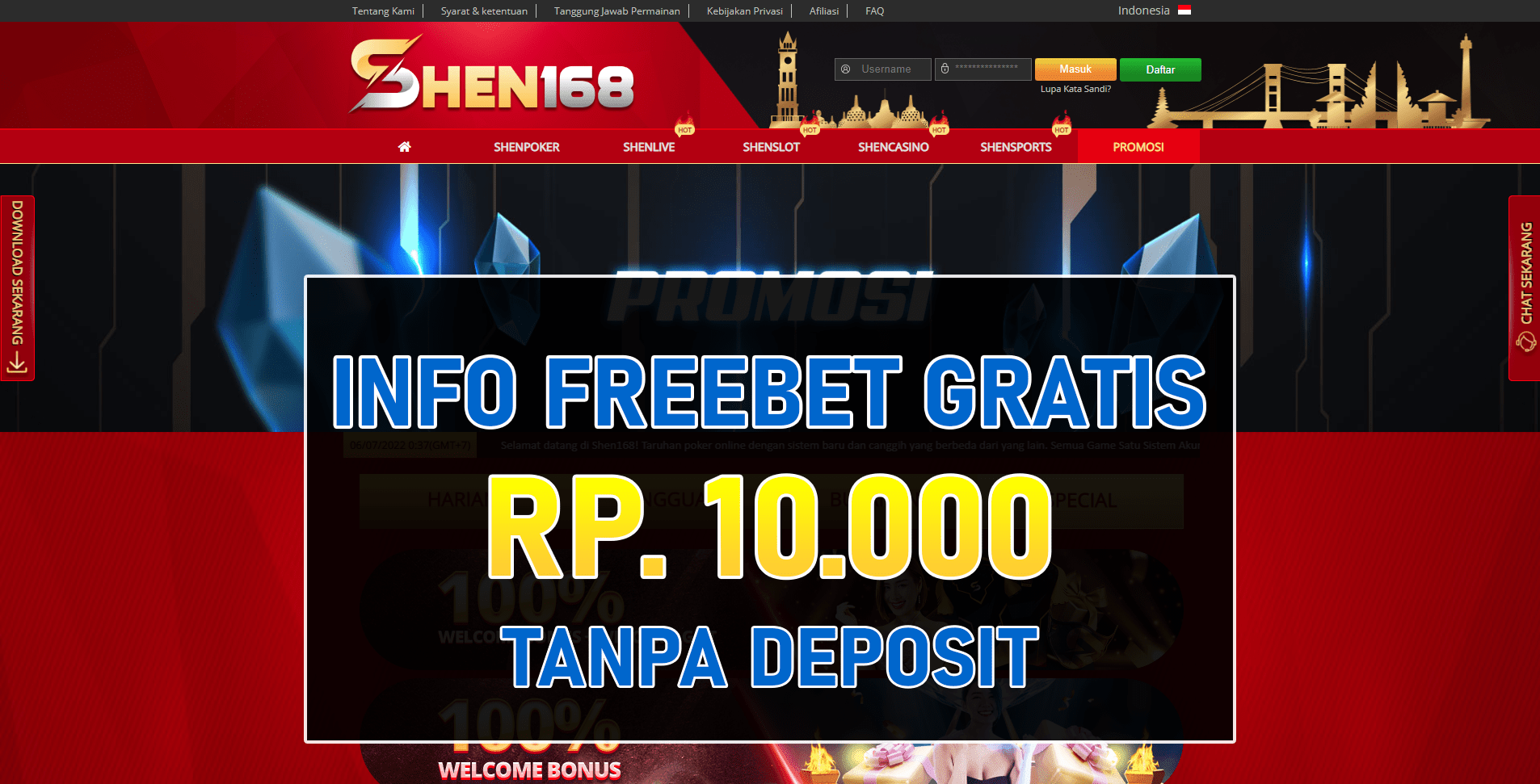 Freebet Gratis Shen168