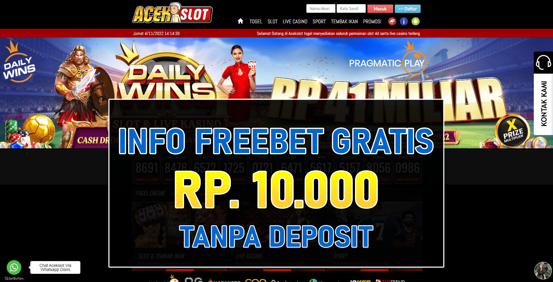 Freebet Tanpa Deposit Acekslot