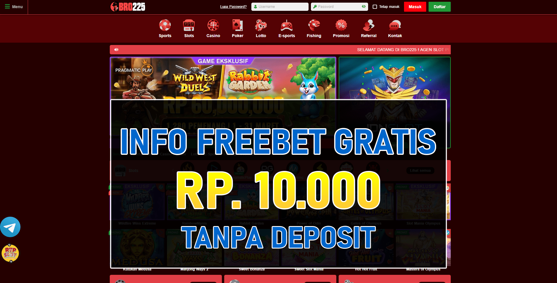 Bro225 Freebet Gratis Tanpa Deposit