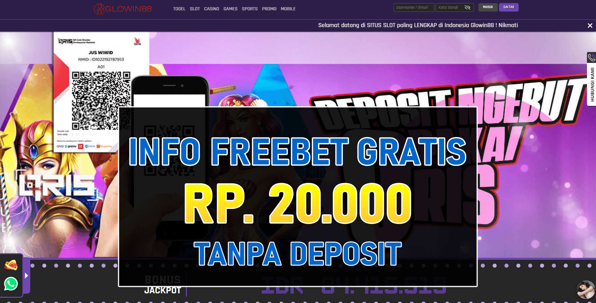 Glowin88 Freebet Gratis Tanpa Deposit