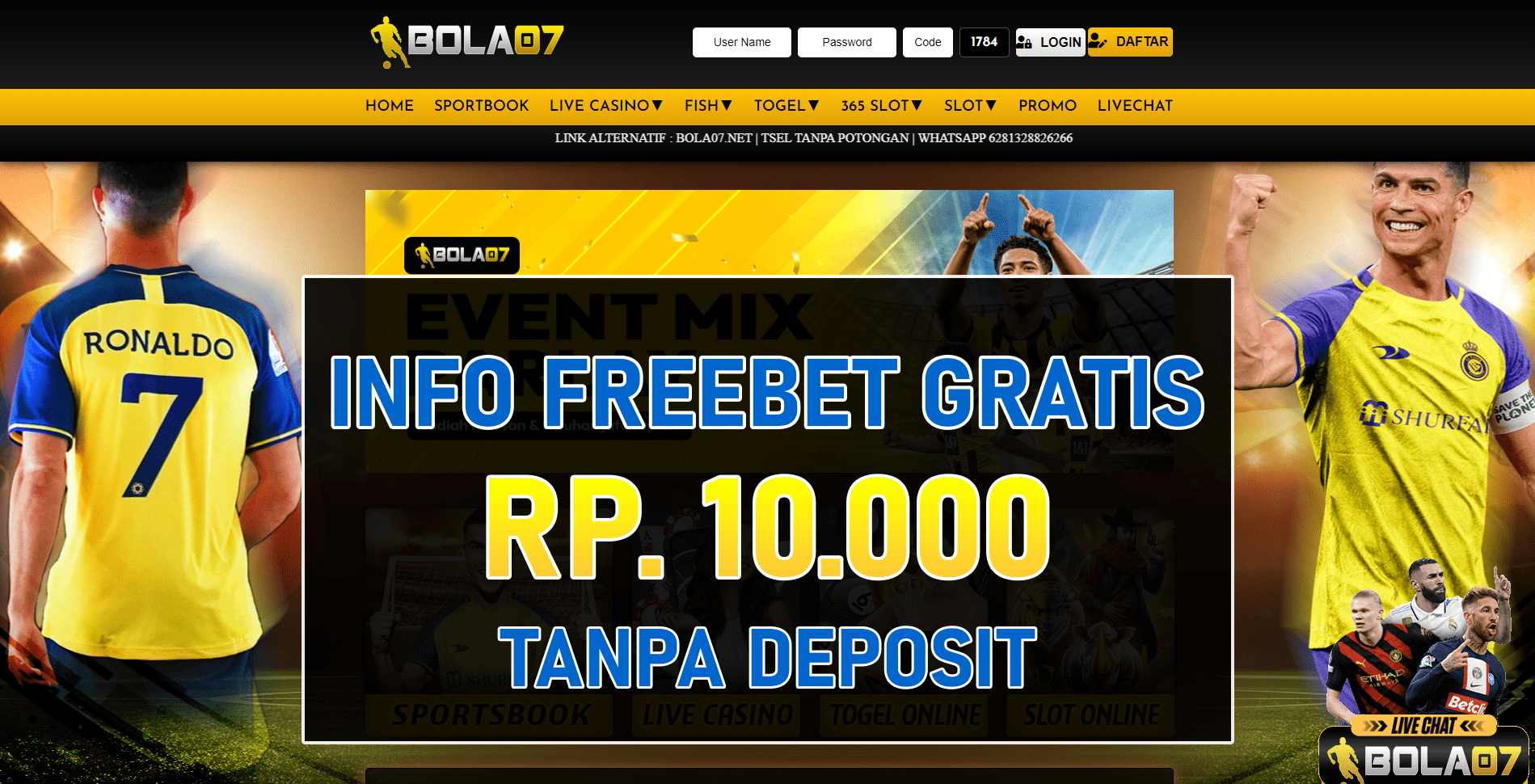 Freebet Bola07 Tanpa Deposit