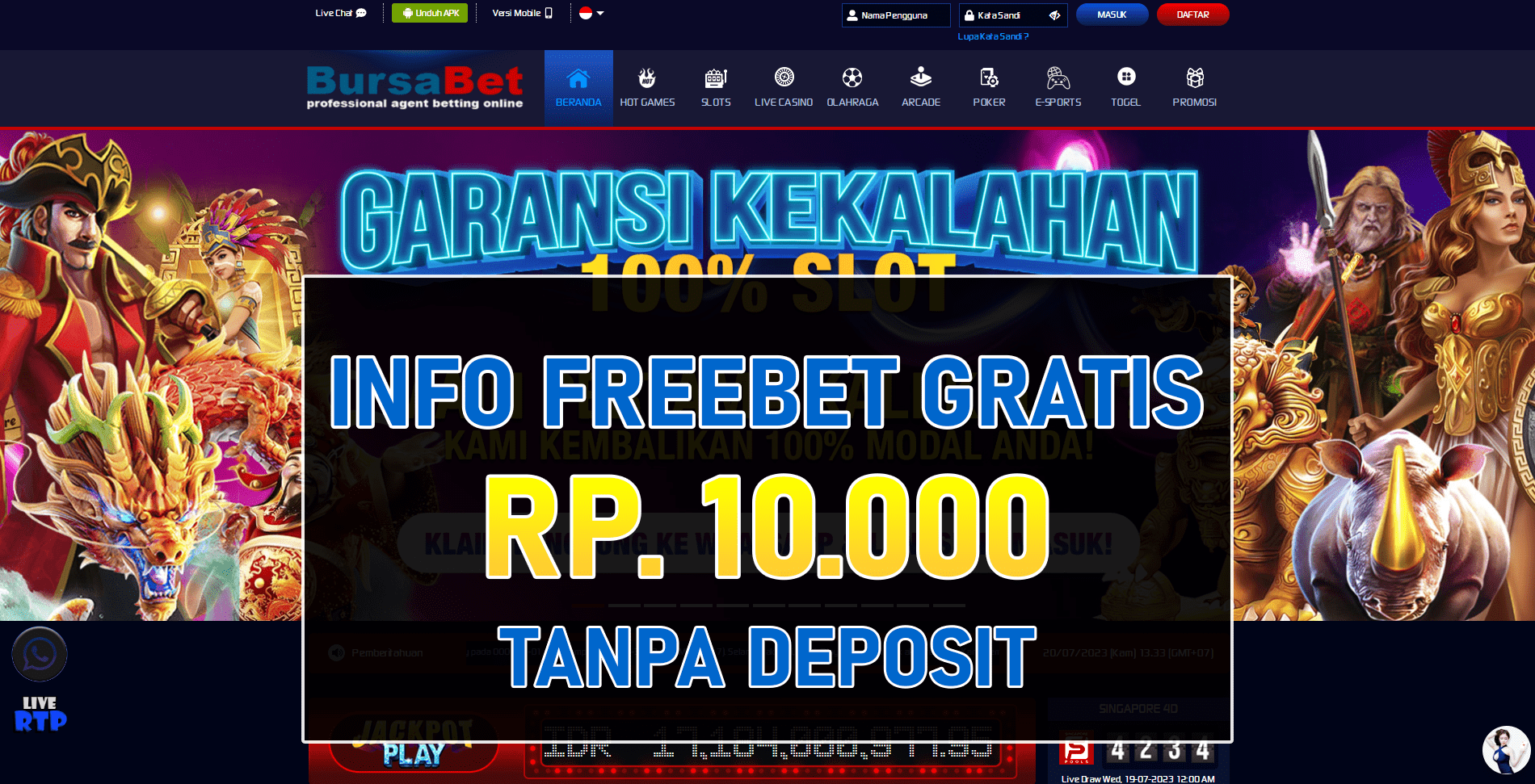 Bursabet Freebet Gratis Tanpa Deposit Terbaru