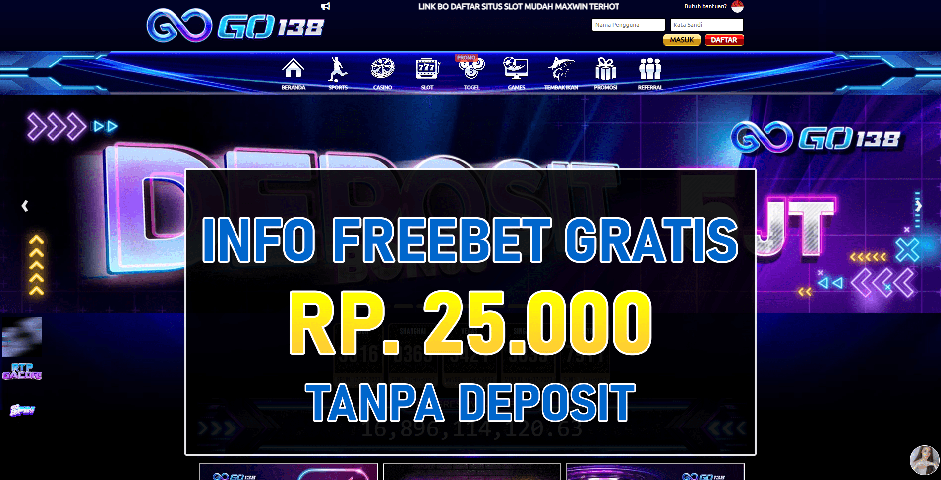 Go138 Freebet Gratis Tanpa Deposit Terbaru