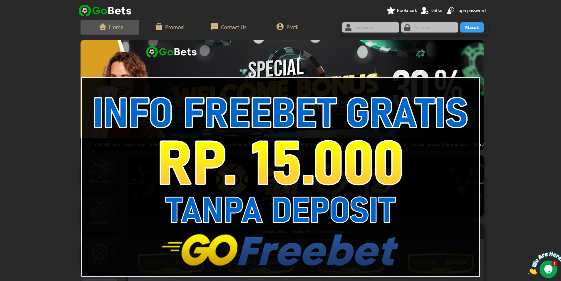 Gobets88 Freebet Gratis Tanpa Deposit Terbaru