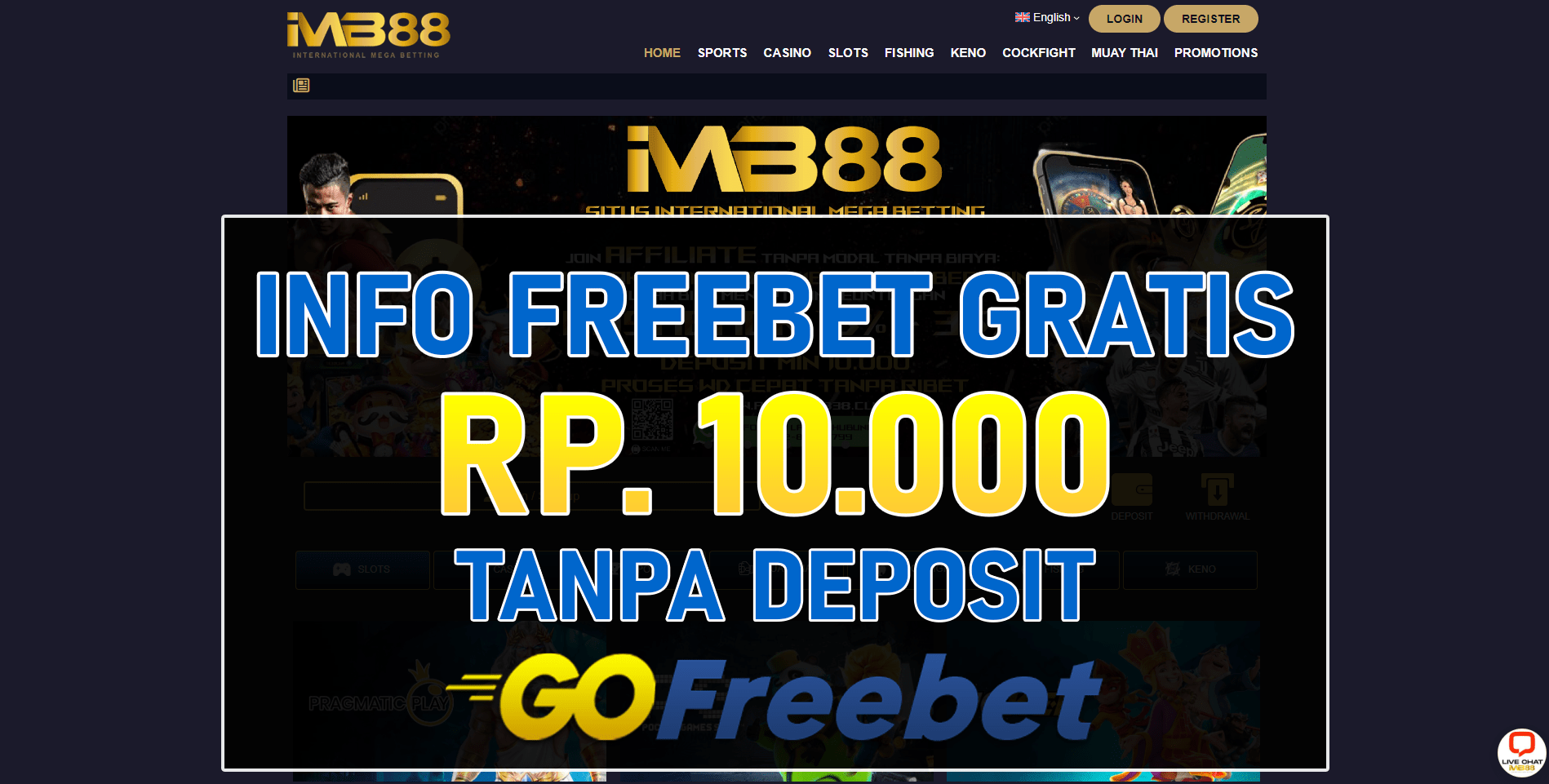 Imb88 Freebet Gratis Rp 10.000 Tanpa Deposit